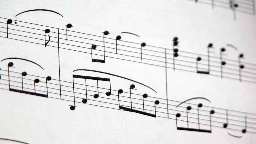 Sheet music with musical notes forming a scale