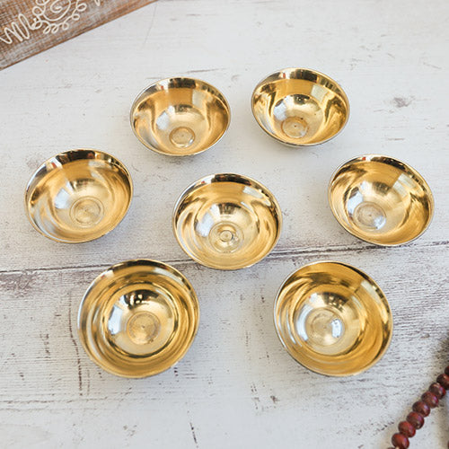 Seven Brass Offering Bowls Bundle Set