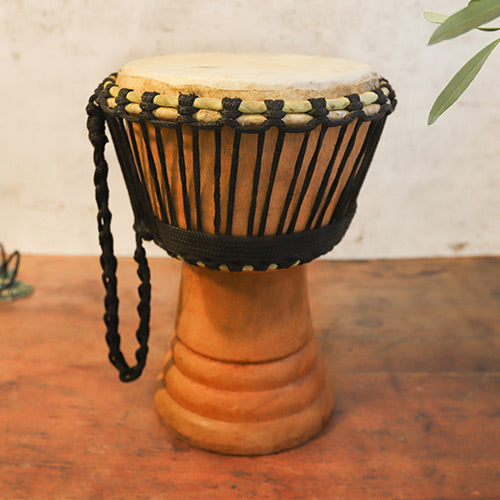 Small Rope-Tied African Djembe Drum from Ghana