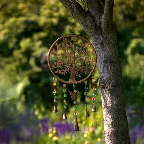 Indian Tree of Life Windchime Hanging on a tree