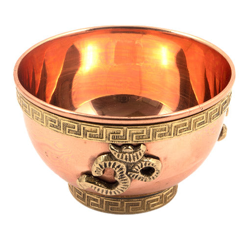 Om Design Copper Bowl in white background