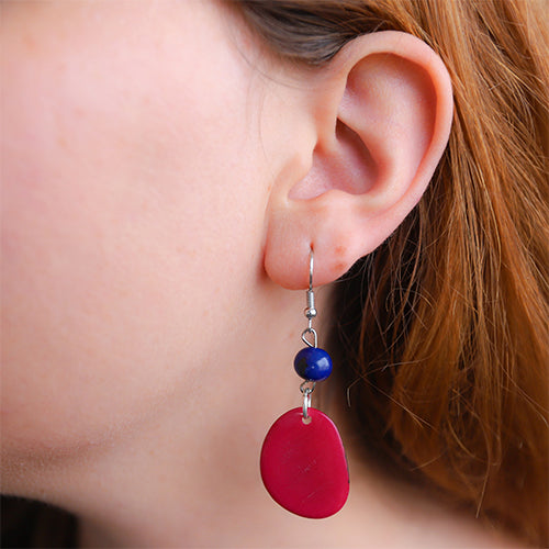 pink and blue earrings