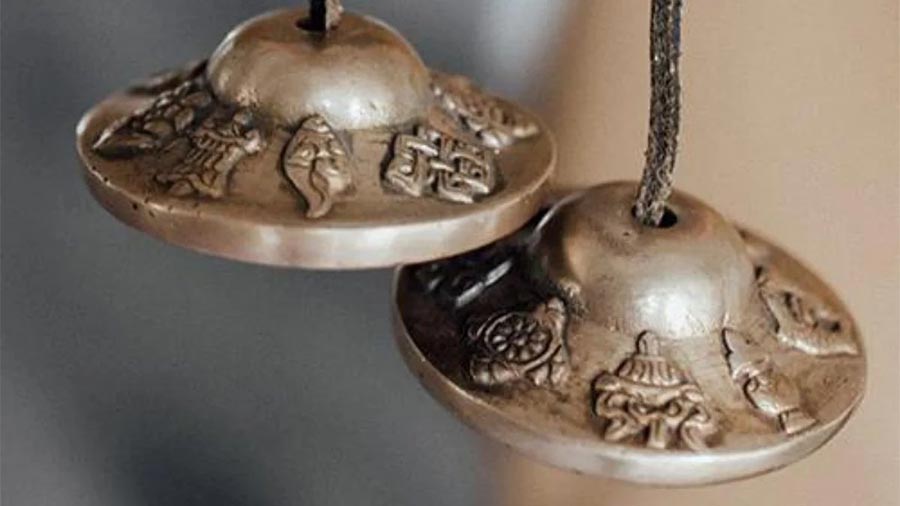 Authentic Tibetan Prayer Bells with symbols